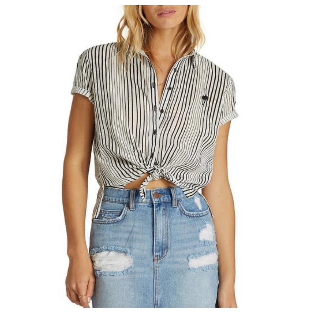 Billabong Hawaiian Daze Front Tie Button Down Shirt